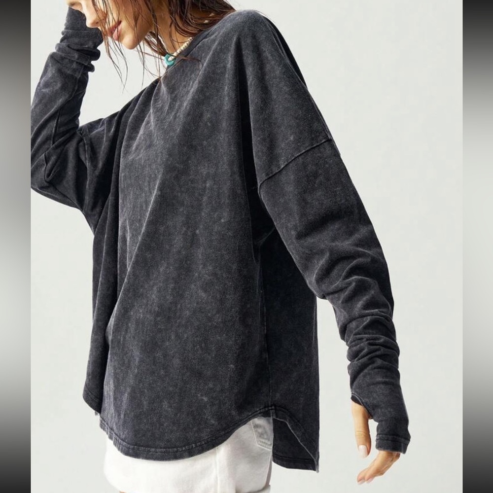 Casual Black Hollow-Out Back Long Sleeve Top Blouse Shirt
